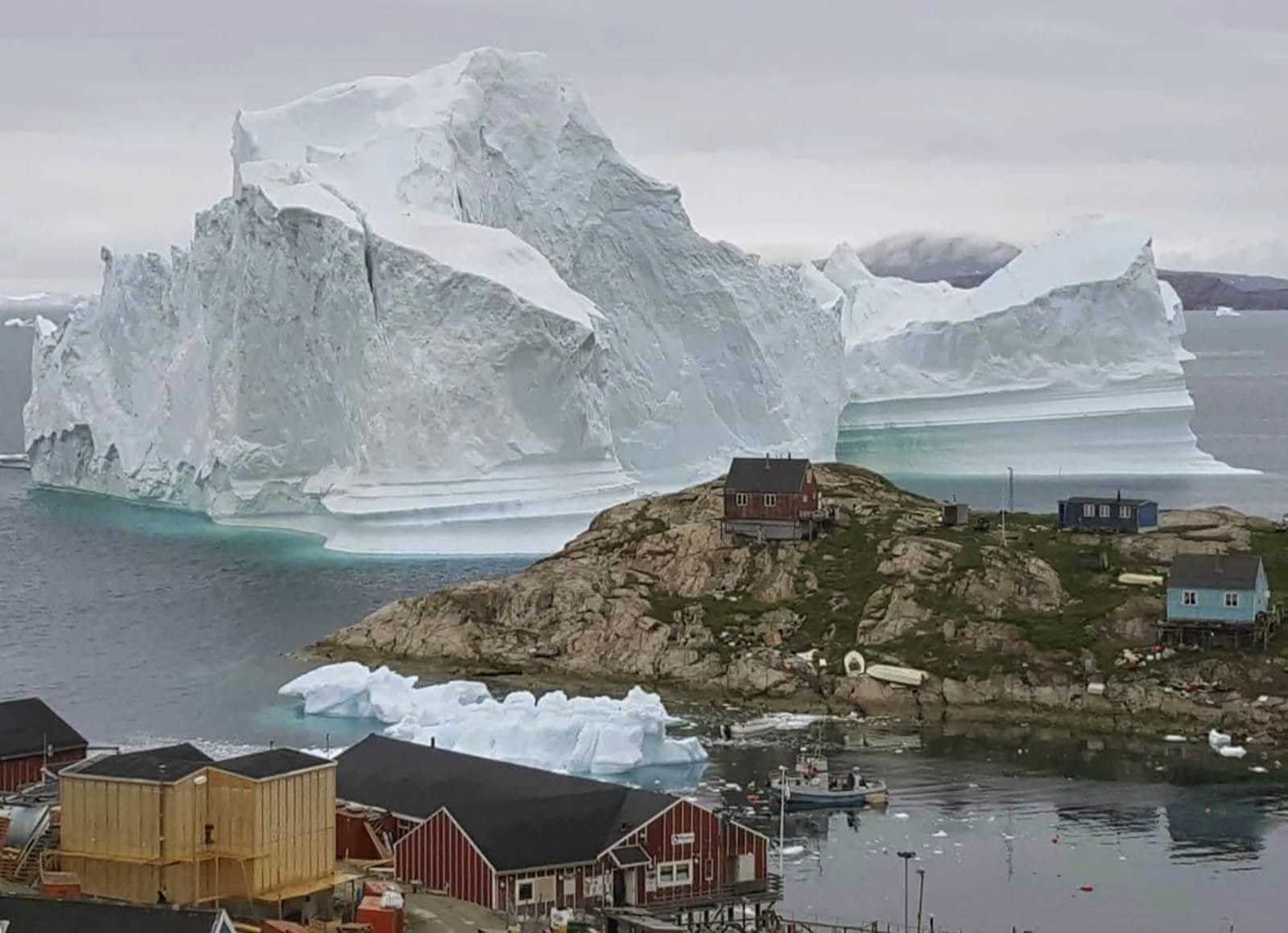 Huge iceberg threatens small village